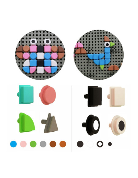 MASTERKIDZ Zestaw Kołeczki w kształcie figur geometrycznych 64szt do tablic STEM