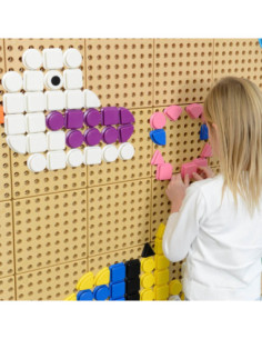 MASTERKIDZ Zestaw Kołeczki w kształcie figur geometrycznych 64szt do tablic STEM 2