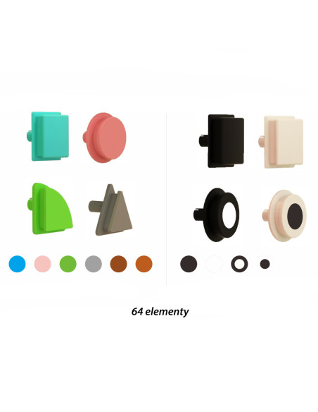 MASTERKIDZ Zestaw Kołeczki w kształcie figur geometrycznych 64szt do tablic STEM