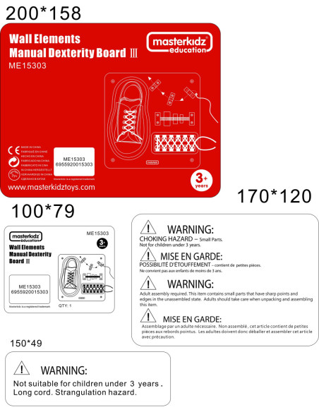 MASTERKIDZ Tablica Edukacyjna - Zręczność Manualna Sznurowanie