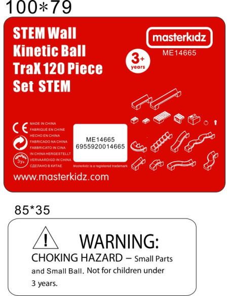 MASTERKIDZ Zestaw Konstrukcyjny Tor dla Piłek Tablica STEM 120elementów