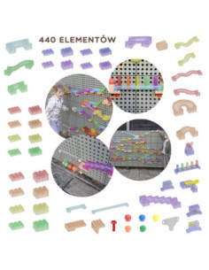 MASTERKIDZ Ball Track Construction Set STEM Board 440 pieces