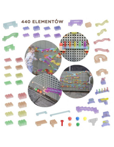 MASTERKIDZ Zestaw Konstrukcyjny Tor dla Piłek Tablica STEM 440elementów