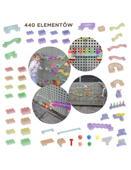 MASTERKIDZ Zestaw Konstrukcyjny Tor dla Piłek Tablica STEM 440elementów