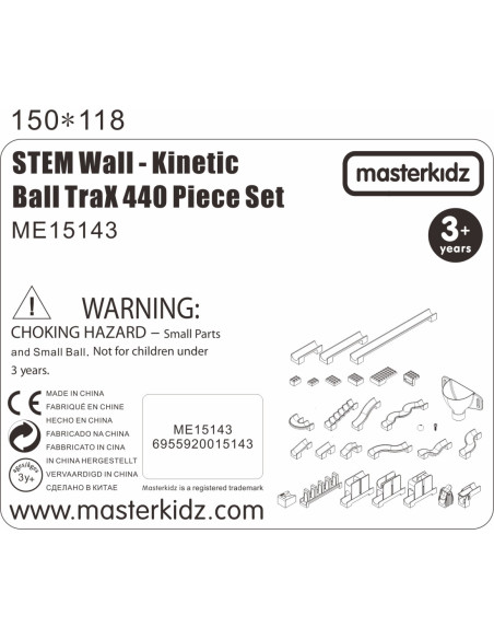 MASTERKIDZ Zestaw Konstrukcyjny Tor dla Piłek Tablica STEM 440elementów