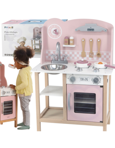 VIGA PolarB Kuchnia z Akcesoriami Silver - Pink