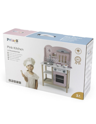 VIGA PolarB Kuchnia z Akcesoriami Silver - Pink