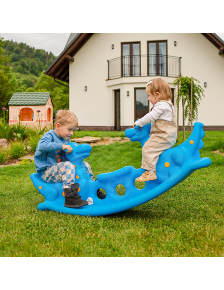 WOOPIE Bujak Wieloosobowy Dino Huśtawka Równoważna Niebieska