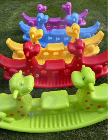 WOOPIE Bujak Wieloosobowy Dino Huśtawka Równoważna Zielona