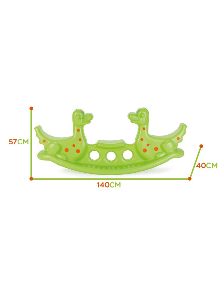 WOOPIE Bujak Wieloosobowy Dino Huśtawka Równoważna Jasno Zielony