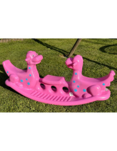 WOOPIE Bujak Wieloosobowy Dino Huśtawka Równoważna Różowa 2