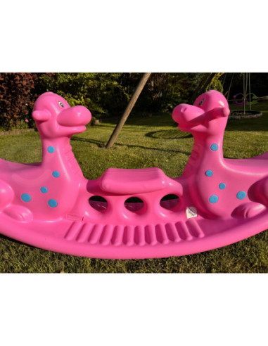 WOOPIE Bujak Wieloosobowy Dino Huśtawka Równoważna Różowa