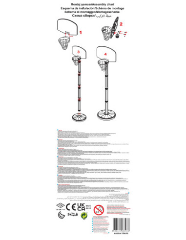 WOOPIE Zestaw Koszykówka 215 cm + Piłka