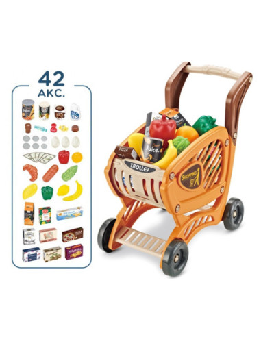 WOOPIE Wózek Sklepowy dla Dzieci Ruchome Elementy + 42 Akc.