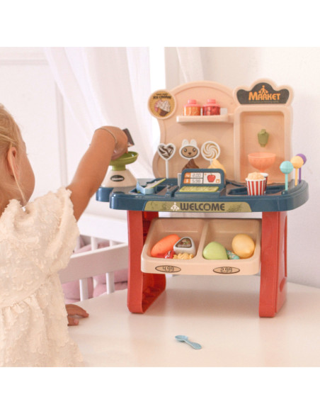 WOOPIE Sklep Supermarket Wózek na Zakupy Lody Słodycze + 40 Akc.