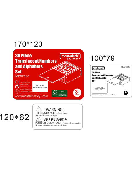 MASTERKIDZ Przezroczyste Cyfry i Litery 38 szt.