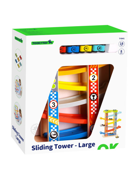 TOOKY TOY Kolorowa  Zjeżdżalnia Tor Dla Samochodów