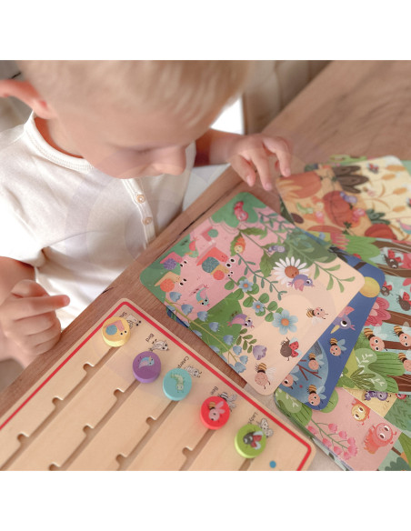 TOOKY TOY Drewniana Gra Nauka Liczenia Zwierzątka