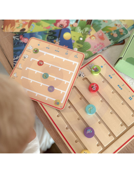 TOOKY TOY Drewniana Gra Nauka Liczenia Zwierzątka