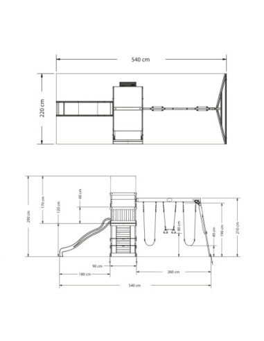 Drewniany plac zabaw Step 2 Belmont 6w1 zjeżdżalnia piaskownica Backyard Discovery