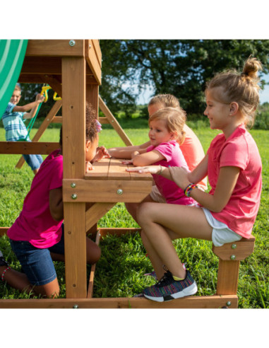 Drewniany plac zabaw Step 2 Belmont 6w1 zjeżdżalnia piaskownica Backyard Discovery