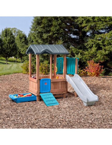 Step2 Adventure  drewniany plac zabaw Domek Zjeżdżalnia