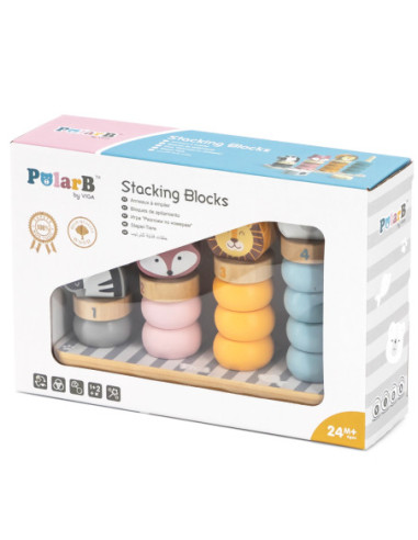 Drewniana Układanka Edukacyjna ze Zwierzątkami VIGA PolarB