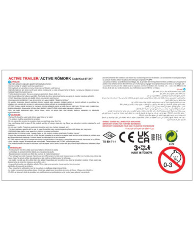 WOOPIE Przyczepka ACTIVE TARILER Zielona 35 kg