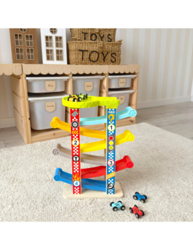 TOOKY TOY Kolorowa  Zjeżdżalnia Tor Dla Samochodów