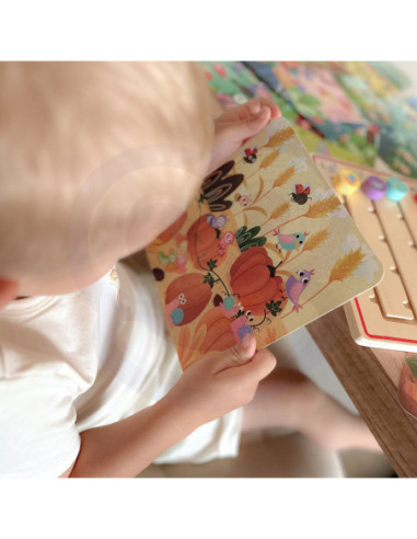 TOOKY TOY Drewniana Gra Nauka Liczenia Zwierzątka