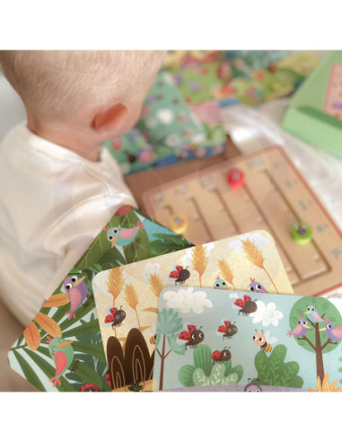 TOOKY TOY Drewniana Gra Nauka Liczenia Zwierzątka