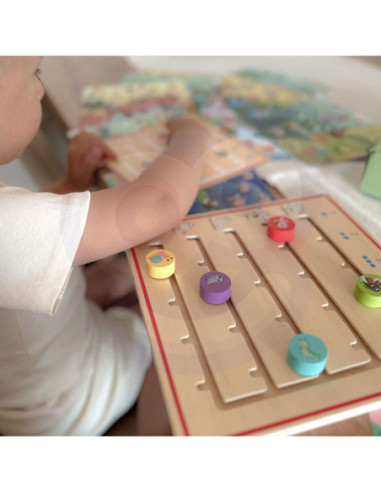 TOOKY TOY Drewniana Gra Nauka Liczenia Zwierzątka