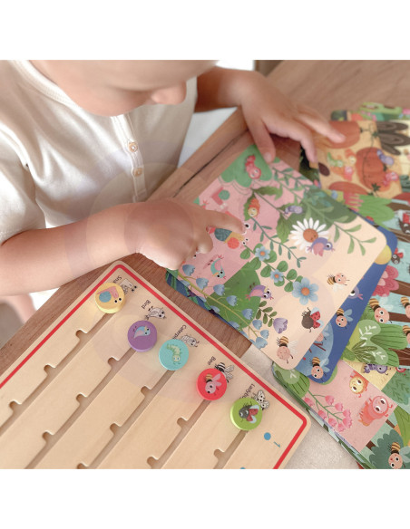 TOOKY TOY Drewniana Gra Nauka Liczenia Zwierzątka