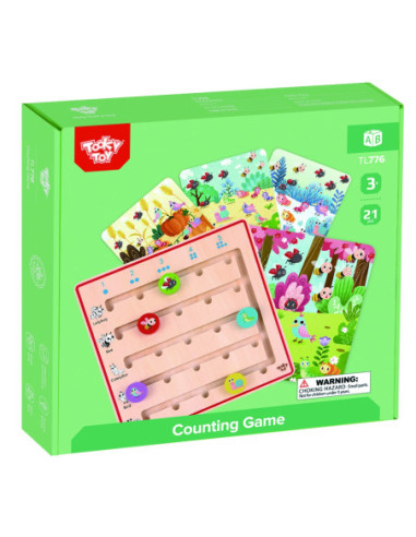 TOOKY TOY Drewniana Gra Nauka Liczenia Zwierzątka