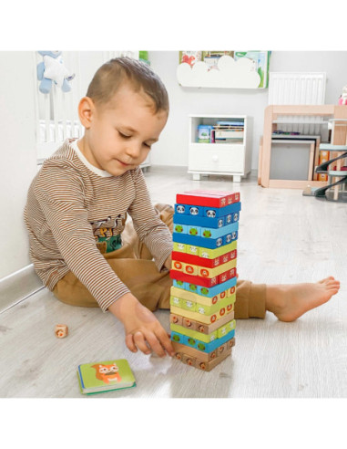TOOKY TOY Jenga Zwierzęta Gra Zręcznościowa