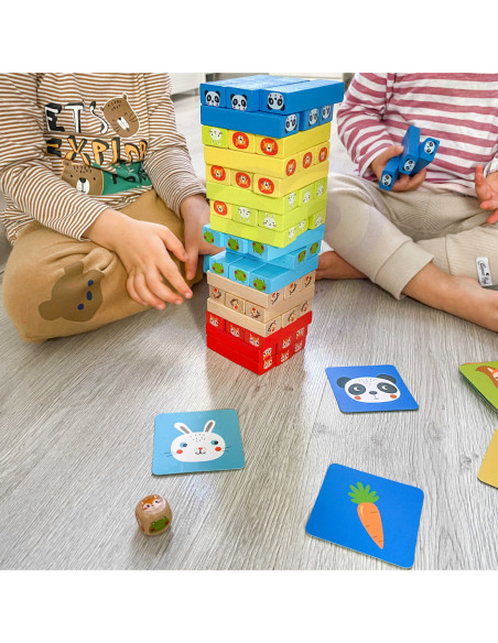 TOOKY TOY Jenga Zwierzęta Gra Zręcznościowa