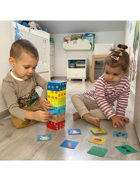 TOOKY TOY Jenga Zwierzęta Gra Zręcznościowa