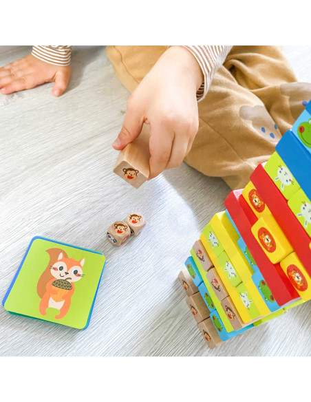 TOOKY TOY Jenga Zwierzęta Gra Zręcznościowa