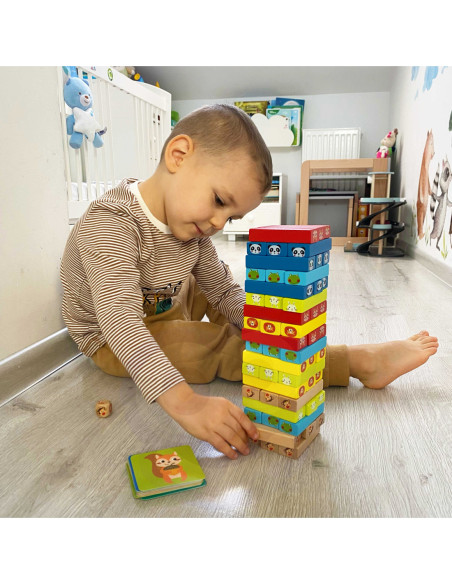 TOOKY TOY Jenga Zwierzęta Gra Zręcznościowa