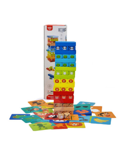 TOOKY TOY Jenga Zwierzęta Gra Zręcznościowa