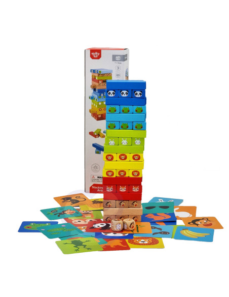 TOOKY TOY Jenga Zwierzęta Gra Zręcznościowa