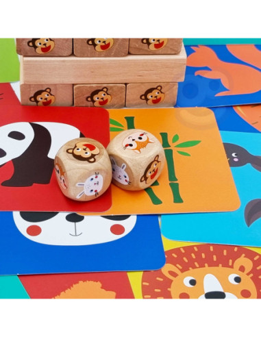 TOOKY TOY Jenga Zwierzęta Gra Zręcznościowa