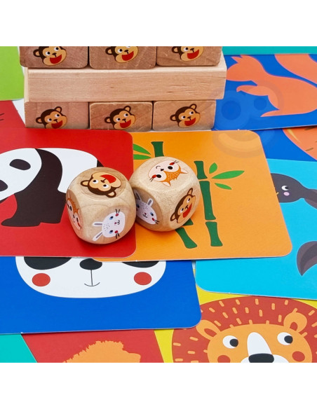 TOOKY TOY Jenga Zwierzęta Gra Zręcznościowa