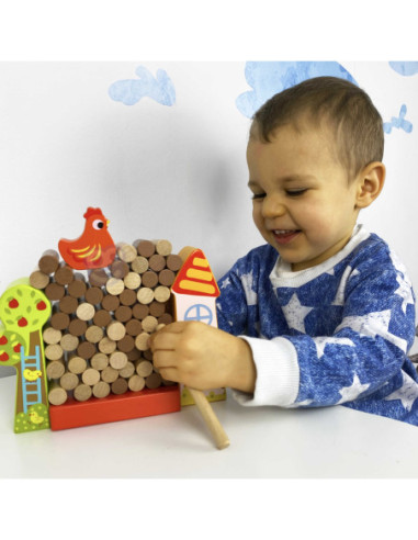 TOOKY TOY Gra Jenga Drewniana Farma