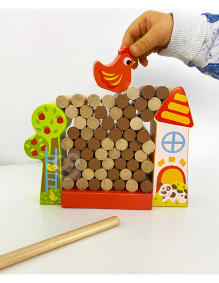 TOOKY TOY Gra Jenga Drewniana Farma