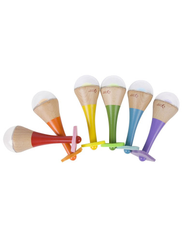Drewniany Instrument Tęczowy Marakas Classic World