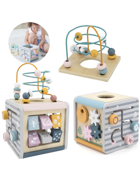 Viga Toys Drewniane Centrum Gier 5w1