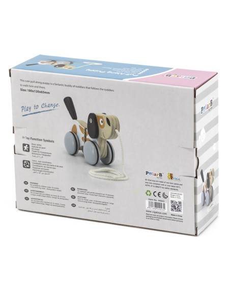 Viga PolarB Drewniany Piesek do Ciągnięcia