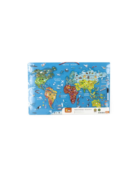 Viga 2w1 Tablica Edukacyjna z Magnetyczną Mapą Świata