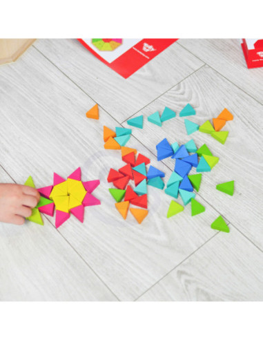 TOOKY TOY  Puzzle Ośmiokątne Drewniana Mozaika Edukacyjna (73el.)